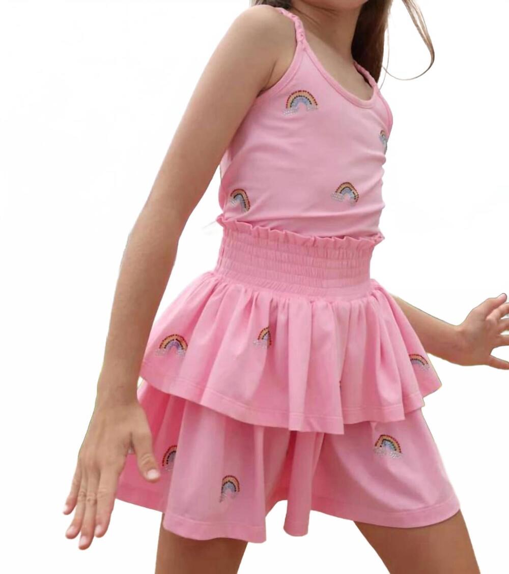 NEW LOLA + THE BOYS crystal rainbow summer set in pink